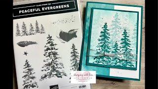 Quick and Easy Christmas Cards with Peaceful Evergreens!