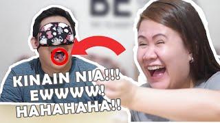 BLINDFOLD EATING CHALLENGE "INSPIRED BY LLOYD CADENA AND  MICHELLE DY" | allaboutfaithlovehope