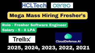 HCLTech Mass Hiring | off campus drive for 2024 batch | off campus drive for 2022 batch