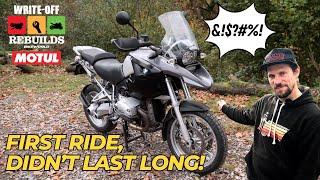 ERSTE FAHRT MIT DER UMGEBAUTEM BMW 1200 GS, SIE HAT NICHT LANGE GEHALTEN!