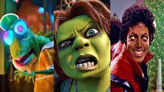 Michael Jackson Thriller and Shrek Thriller and Sing Thriller Comparison