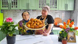 Grandma Making Crispy Custard Doughnuts