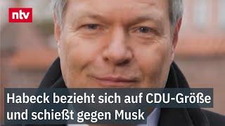 Habeck bezieht sich auf CDU-Größe und schießt gegen Musk - Neujahrsansprache des Vizekanzlers | ntv