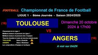 TOULOUSE - ANGERS: 8th day of Ligue 1 - Stats, info, predictions - Football season 2024-2025