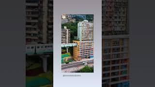 Train travels right through in 19- storey of flats 