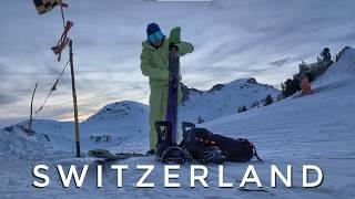 My FIRST SPLITBOARDING Experience. Never Again?! Solo in the Swiss Alps | VLOG