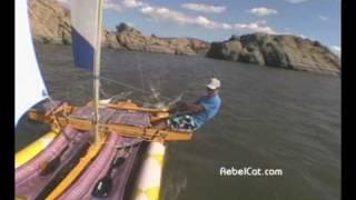 PVC Pipe Catamaran Sailboat RebelCat 5 on the MOVE!