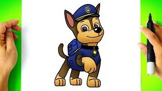 How to DRAW CHASE - Paw Patrol