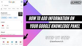 How To Add Information On Your Google knowledge Panel (Updated)