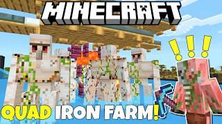 I Built A QUAD IRON FARM! (it exploded) Truly Bedrock Ep7 | Minecraft 1.21 Let's Play