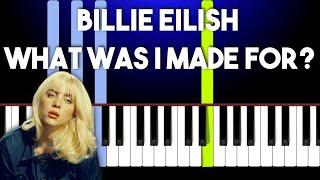 Billie Eilish - What Was I Made For? Piano Tutorial FACILE