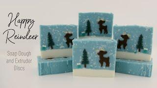 A Happy Reindeer: Cold Process Soap Made w/ Extruder Discs & Soap Dough