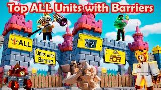 Top ALL Units with Barriers in Endless Mode Roblox Toilet Tower Defense