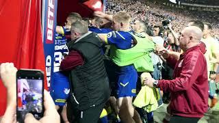 TUNNEL FIGHT AT HALF TIME.  WIGAN V WARRINGTON 2018 GRAND FINAL AT OLD TRAFFORD