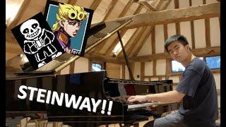 playing meme music on a $100,000 piano