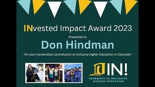 Don Hindman Johnson Storage & Moving - INvested Impact Award - Tailgate 2023