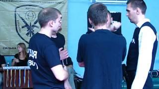 Military Sports Horting. Club knife and cane fight. National professionally applied sport of Ukraine