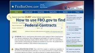 Government Contracts: FedbizOpps  Fbo.gov -  How to Find Government Contracts