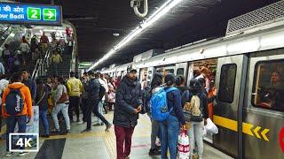 4K UNDERGROUND DELHI METRO STATION TOUR | DILLI HAAT - INA METRO STATION | NEW DELHI, INDIA