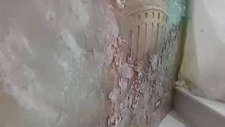 Барельефв интерьере. Декоративная штукатурка. Стена зоны лестницы.