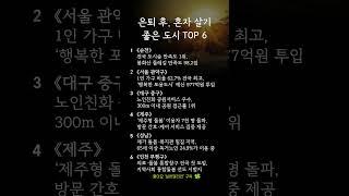 은퇴 후 혼자 살기 좋은 도시｜노후에 살기 좋은 곳·지역