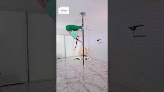 Doing Dynamic tricks on a spinning pole