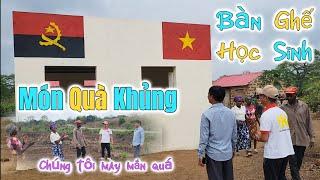 Huy Khánh Vlogs || Doanh Nghiệp Anh Nguyên Tài Trợ Bàn Ghế Gỗ Cho Lớp Học - Máy Xúc Quy Hoạch Chợ ??