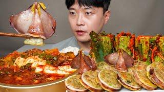 [와차밥] 땡초순두부찌개 오징어순대 오이소박이 요리 먹방 Korean Food ASMR MUKBANG REAL SOUND EATING SHOW
