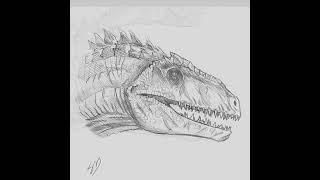 JURASSIC WORLD ART Giganotosaurus digital sketch YouTube Shorts