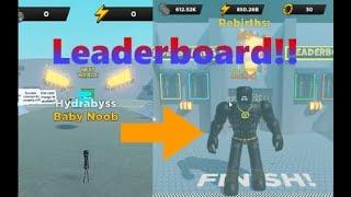 I got on the leaderboards!- Strongman Simulator-Roblox