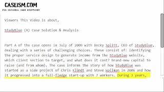 StudyBlue (A)  Case Solution & Analysis- Caseism.com