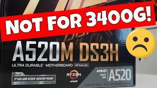 Gigabyte A520M DS3H Unboxing & Overview - 3400G Won't Work!