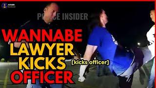 Wannabe Lawyer Doesnt get His Way So He Kicks A Cop