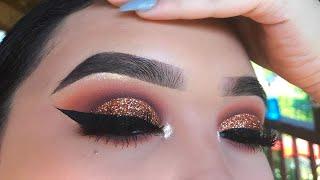 BURNT ORANGE CUT CREASE WITH GLITTER