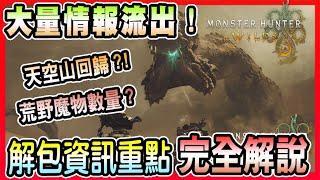 【魔物獵人荒野 Monster Hunter Wilds】魔物數量?特殊機制怪?天空山回歸?荒野解包資訊重點整理完全解說!!!