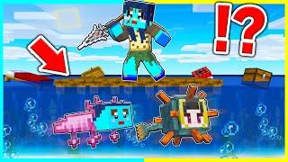 ママにバレずに海にいるモブの力を使ってチート逃走中【まいくら / マインクラフト】