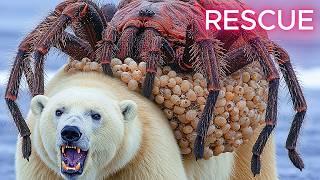 Baby Polar Bear Screams for Help as Giant Tarantula Attacks!  #animalrescue #polarrescue #tarantula