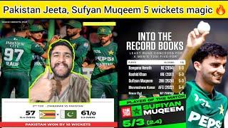 Pakistan won by 10 wickets | Sufyan Muqeem 5 wickets haul record, Pakistan thrashed Zimbabwe 2nd t20