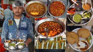 India BIGGEST Bread Pakoda, Bedmi Puri, Aloo Chole, Lassi At Love Puri Wala || Delhi Street Food