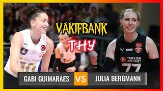 Gabi guimaraes x Julia Bergmann | Vakifbank vs THY | Turkish Volleyball League 2023/24