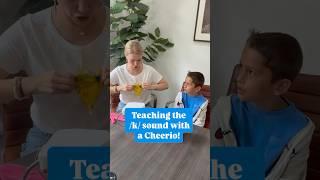 Teaching the K Sound with a Cheerio #speechtherapy