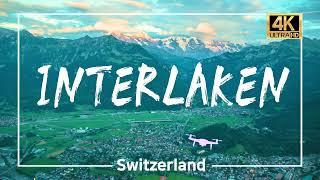 Switzerland- Interlaken | Most Picturesque Town | Land Between the Lakes | 4K 60p Drone