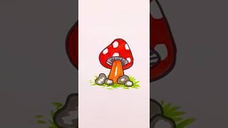 Creative Art Work - Mushroom Drawing Tutorial #art  #shorts #viralvideo #trendingshorts