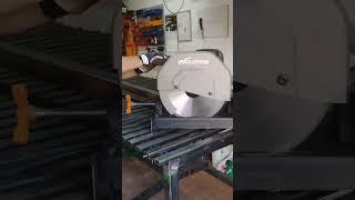 Evolution R355CPS cold cut saw test with new blade