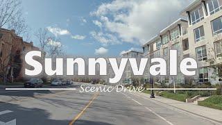 Driving in Downtown Sunnyvale, California - 4K