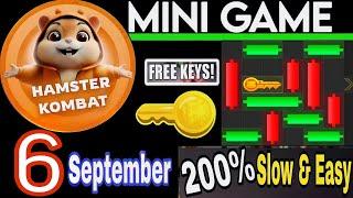 6 September  Puzzle Trick: P2E Hamster Kombat Mini Game Solved, Slow Step!  Plus Daily Cipher