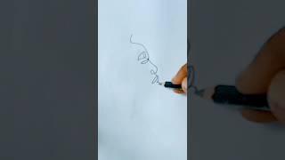 one line viral face drawing#viral #drawing #art #shorts