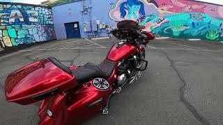 Motorcycle Audio,  Owner built VTX 1800 Custom Bagger.  4600 watt Cicada Audio System