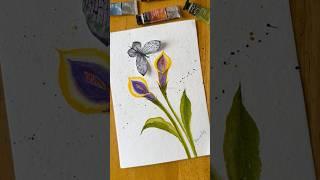 Watercolor Calla Lily & Butterfly | Vibrant Floral Painting for Beginners #watercolorpainting