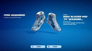 How to Get Nike Blazer Mid 77 Washed Denim Kicks NOW FREE In Fortnite!